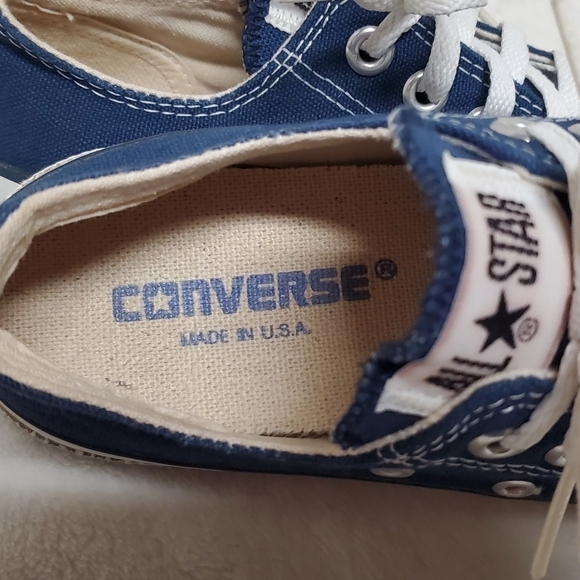 𝅺VINTAGE 80s Converse Chuck Taylor All-star Blue USA Made Low Top Sneakers 7-7.5 - Picture 12 of 13